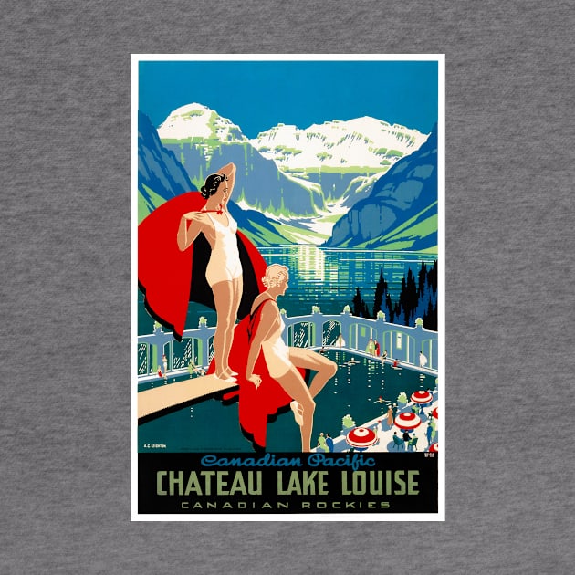 Vintage Travel Poster Canada Chateau Lake Louise by vintagetreasure